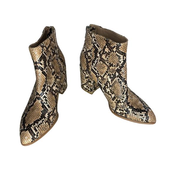 Steve Madden Julianne Snake Embossed Ankle Booties Boots Point Round Toe Size 6 - Picture 4 of 10